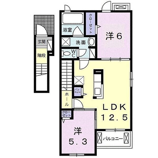 グリーンフル六十谷IV 201｜和歌山県和歌山市六十谷(賃貸アパート2LDK・2階・57.32㎡)の写真 その2