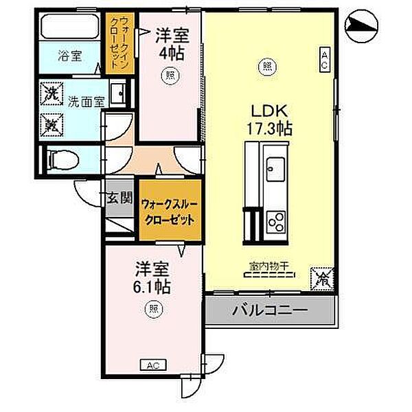 D-ROOM尾崎丁 202｜和歌山県和歌山市尾崎丁(賃貸アパート2LDK・2階・64.72㎡)の写真 その2