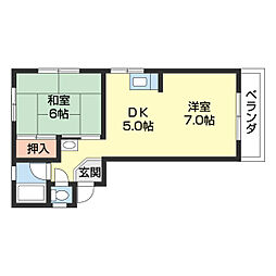 FKマンション 1LDKの間取図画像