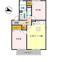 メゾンモンテリベール 2LDKの間取図画像