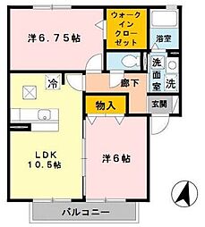 プロヴァンス2 2LDKの間取図画像