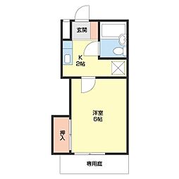 メゾンフェリス栄谷 1Kの間取図画像