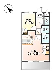 ディアベルジュ 1LDKの間取図画像