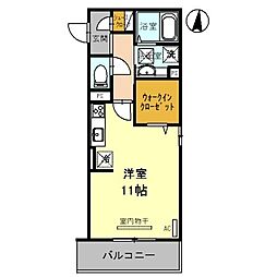 サンライズ湊2 ワンルームの間取図画像