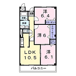グランド・メール 3LDKの間取図画像