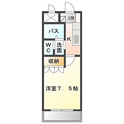 ゼン・アムール 1Kの間取図画像