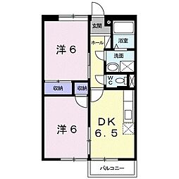 加納ガーデンハイツ 2DKの間取図画像