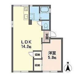 アーバンハウスC 1LDKの間取図画像