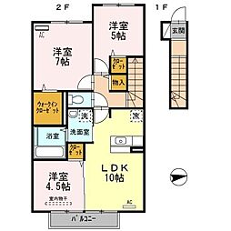 コーラルヴィラ松島2 3LDKの間取図画像