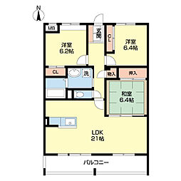 HIRATAEAST 3LDKの間取図画像