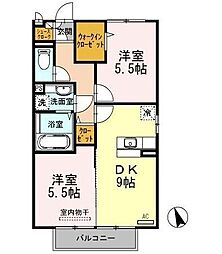 シャローズ 2DKの間取図画像