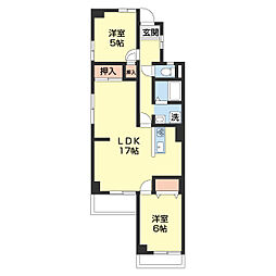 サンA棟 2LDKの間取図画像