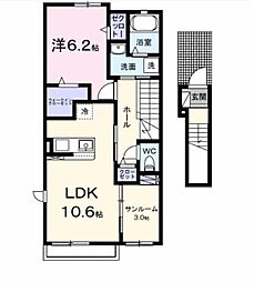 フロレゾンC 1LDKの間取図画像
