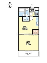 セゾン湊 1DKの間取図画像