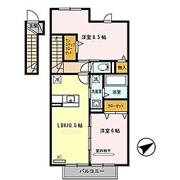 フォレストコート 2LDKの間取図画像