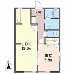 ハイツ萩 1LDKの間取図画像