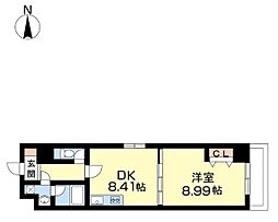 Ubldg.三木町 1DKの間取図画像