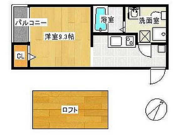 リバーパーク百年橋 ｜福岡県福岡市南区那の川1丁目(賃貸アパート1R・1階・22.04㎡)の写真 その2