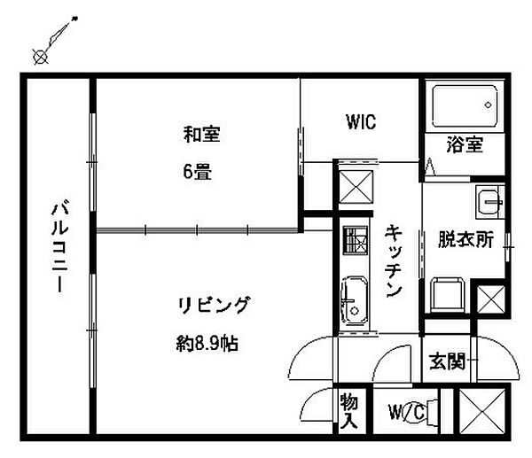 リンデン東薬院 ｜福岡県福岡市中央区渡辺通2丁目(賃貸マンション1LDK・8階・43.78㎡)の写真 その2