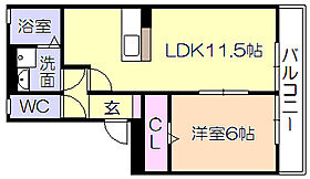 リーベA棟 203 ｜ 福岡県久留米市江戸屋敷２丁目（賃貸アパート1LDK・2階・42.49㎡） その2