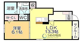 ロータス田主丸5 101 ｜ 福岡県久留米市田主丸町常盤（賃貸アパート1LDK・1階・50.01㎡） その2