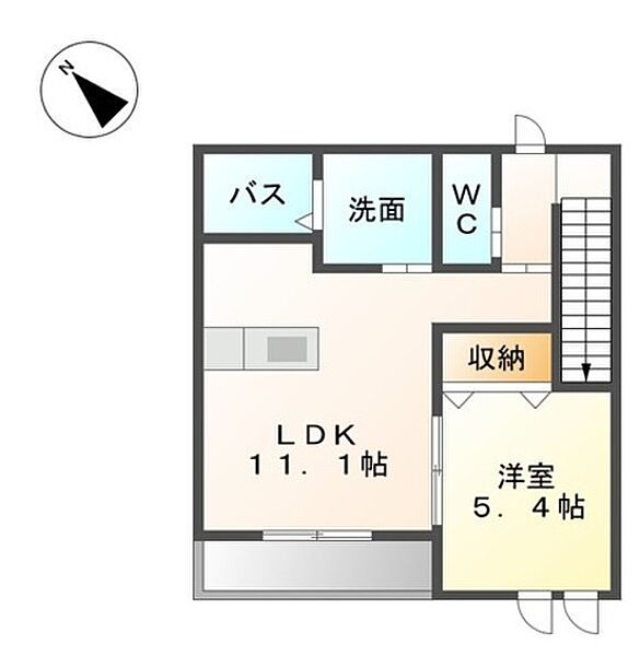 サンハイツ奈良 201｜大分県大分市大字津守(賃貸アパート1LDK・2階・44.86㎡)の写真 その2