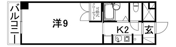 ベルメゾン福音寺 207 号室｜愛媛県松山市福音寺町(賃貸マンション1K・2階・25.66㎡)の写真 その2