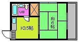 コーポ飛鳥 1Kの間取図画像