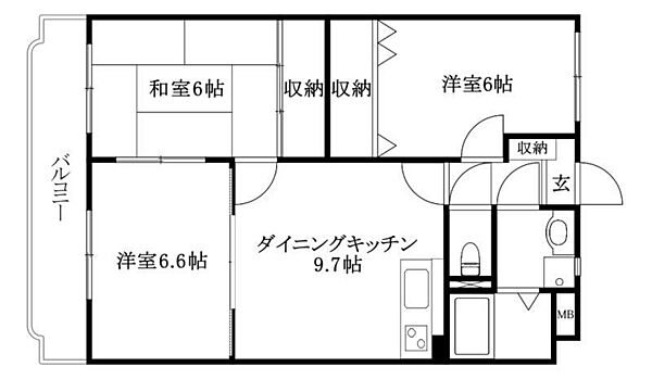 ユーミー平松 302 号室｜愛媛県松山市生石町(賃貸マンション3DK・3階・63.17㎡)の写真 その2