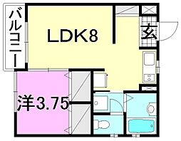 コーポ三瀬 1LDKの間取図画像