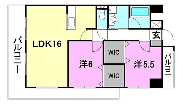 久米ツインタワービル 801 号室｜愛媛県松山市南久米町(賃貸マンション2LDK・8階・61.57㎡)の写真 その2