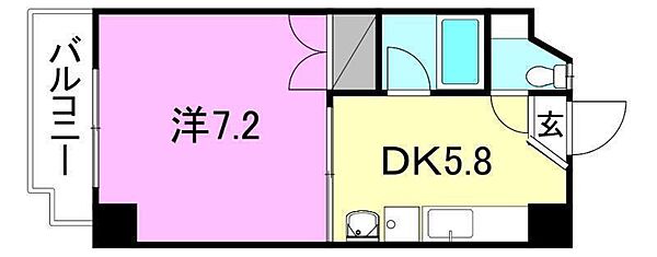 ラッセルスクエア松山市駅 A・B棟 B513 号室｜愛媛県松山市永代町(賃貸マンション1DK・5階・26.80㎡)の写真 その2