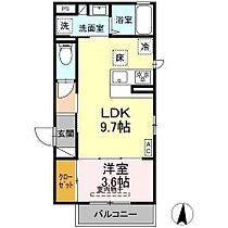 カトレア7 103 号室 ｜ 愛媛県松山市東石井5丁目（賃貸アパート1LDK・1階・34.14㎡） その2