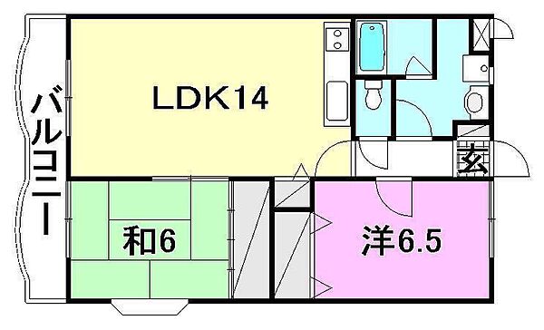 アイビー館 201 号室｜愛媛県松山市森松町(賃貸マンション2LDK・2階・60.48㎡)の写真 その2