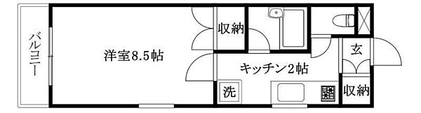 Ｍコート 201 号室｜愛媛県伊予郡砥部町伊予郡高尾田(賃貸マンション1K・2階・26.32㎡)の写真 その2