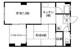 ハイツワイアール 402 号室 ｜ 愛媛県松山市紅葉町（賃貸マンション2K・4階・42.12㎡） その1