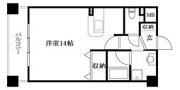 松山ウェスティン 1Kの間取図画像