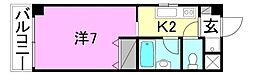 ABEビル 1Kの間取図画像