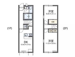 レオパレスマイファミーユ 2DKの間取図画像