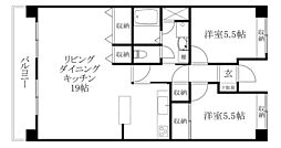 竹乃井ビル 2LDKの間取図画像