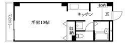 フォブールMISA 1Kの間取図画像
