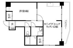 栄光ビル 1LDKの間取図画像