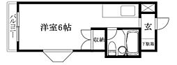 メゾンド・ルー道後樋又マーク2 ワンルームの間取図画像