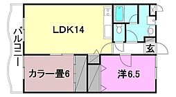 アイビー館 2LDKの間取図画像