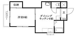SSハイツ 1DKの間取図画像