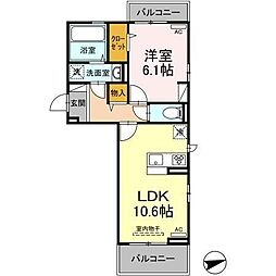 ルーチェ道後 1LDKの間取図画像