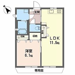 ディアス土居田C 1LDKの間取図画像
