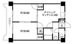 第82杉フラット 2DKの間取図画像