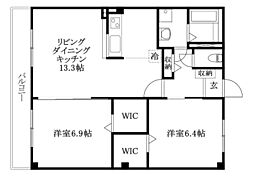 フォブールラシュレ 2LDKの間取図画像