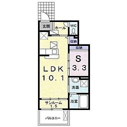 サージュフロレスタ ワンルームの間取図画像